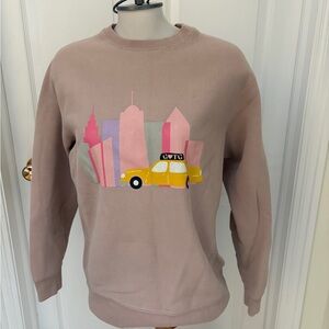 Gals On The Go Oversized Cityscape Graphic Sweatshirt